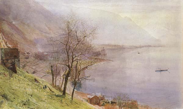John William Inchbold Vew above MOntreux (mk46) oil painting picture